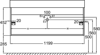 Тумба под раковину Jacob Delafon Vivienne 120 EB1509-E52-N18 подвесная Белая Дуб табак