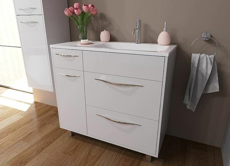 Тумба с раковиной Эстет Barcelona 90 R ФР-00003600 Белая, купить, цена, заказать, магазин, доставка, скидка, промокод, купить, цена, заказать, магазин, доставка, скидка, промокод