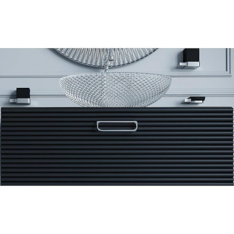 Тумба под раковину Boheme Armadi Art Vallessi Avangarde Linea 100 842-100-BCR подвесная Черная Хром, купить, цена, заказать, магазин, доставка, скидка, промокод, купить, цена, заказать, магазин, доставка, скидка, промокод