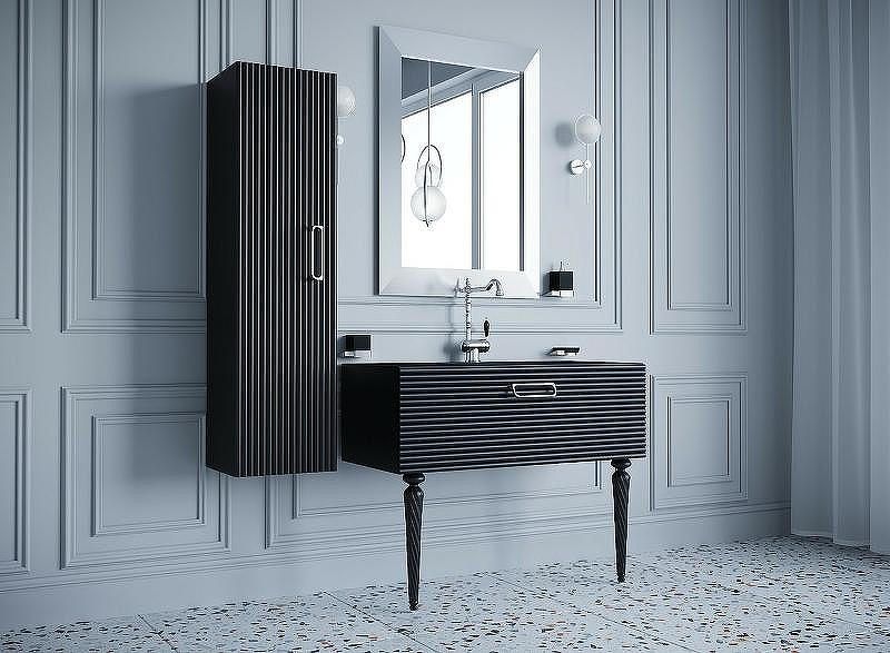 Тумба под раковину Boheme Armadi Art Vallessi Avangarde Linea 100 842-100-BCR подвесная Черная Хром, купить, цена, заказать, магазин, доставка, скидка, промокод, купить, цена, заказать, магазин, доставка, скидка, промокод