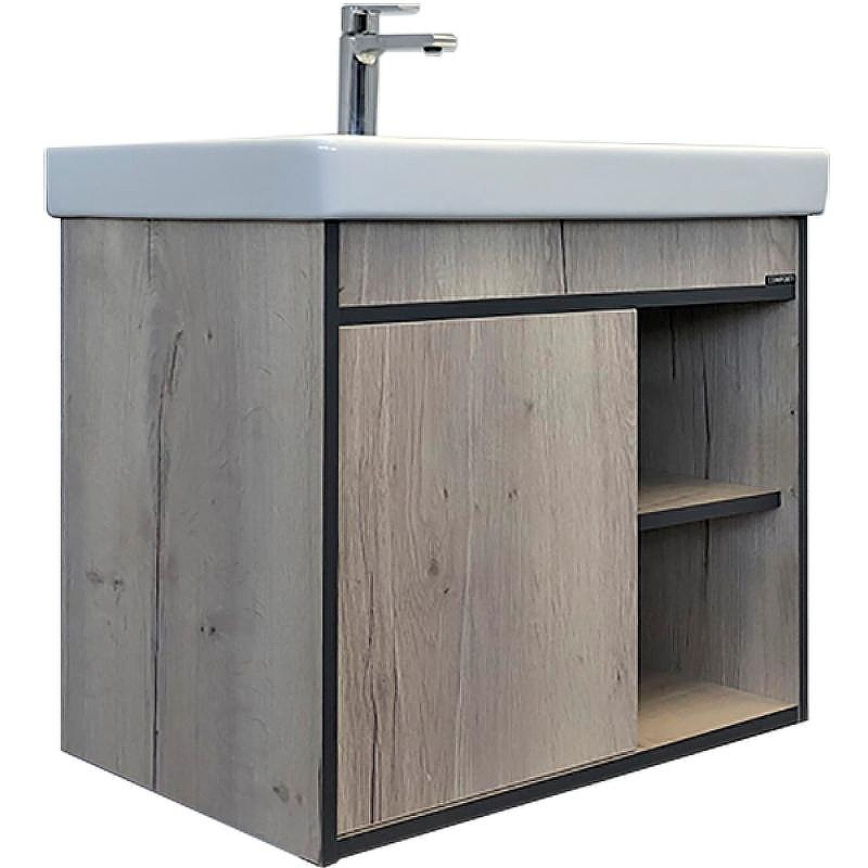 Тумба с раковиной Comforty Вена 70 00-00008929 подвесная Дуб дымчатый, купить, цена, заказать, магазин, доставка, скидка, промокод, купить, цена, заказать, магазин, доставка, скидка, промокод