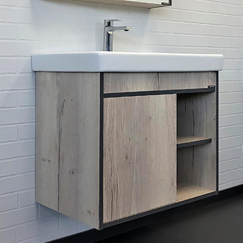 Тумба с раковиной Comforty Вена 70 00-00008929 подвесная Дуб дымчатый, купить, цена, заказать, магазин, доставка, скидка, промокод, купить, цена, заказать, магазин, доставка, скидка, промокод