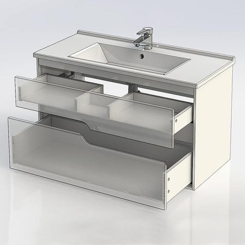 Тумба под раковину Aquanet Модена 100 198489 подвесная Белый глянец, купить, цена, заказать, магазин, доставка, скидка, промокод, купить, цена, заказать, магазин, доставка, скидка, промокод