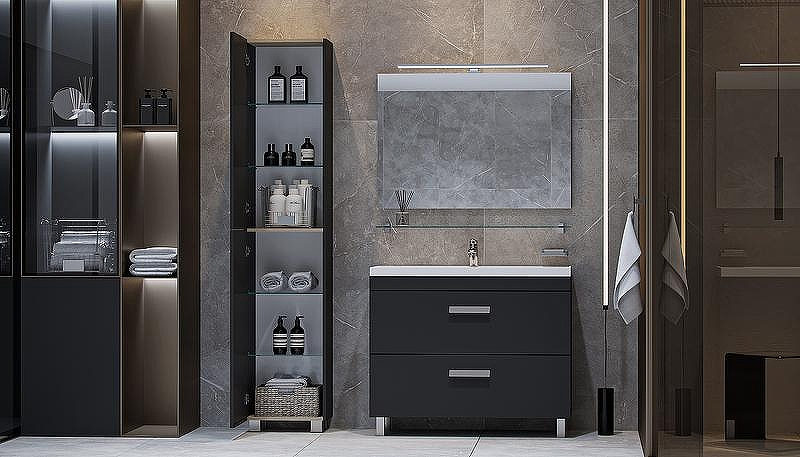 Тумба под раковину Velvex Orlando 100 tn.ORL.CLA.100.2Y Графит, купить, цена, заказать, магазин, доставка, скидка, промокод, купить, цена, заказать, магазин, доставка, скидка, промокод