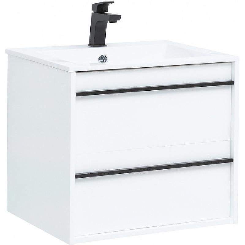 Тумба с раковиной Aquanet Lino 60 271943 подвесная Белая матовая, купить, цена, заказать, магазин, доставка, скидка, промокод, купить, цена, заказать, магазин, доставка, скидка, промокод