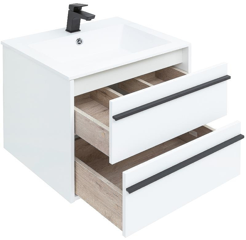 Тумба с раковиной Aquanet Lino 60 271943 подвесная Белая матовая, купить, цена, заказать, магазин, доставка, скидка, промокод, купить, цена, заказать, магазин, доставка, скидка, промокод