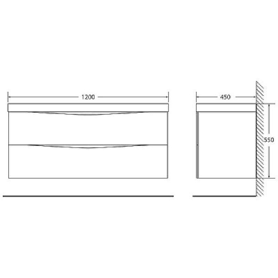 Π’ΡΠΌΠ±Π° ΠΏΠΎΠ΄ ΡΠ°ΠΊΠΎΠ²ΠΈΠ½Ρ BelBagno Marino 120 MARINO-1200-2C-SO-BL-P ΠΏΠΎΠ΄Π²Π΅ΡΠ½Π°Ρ Bianco Lucido