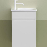 Тумба с раковиной Burgbad Lin20 40 SGIE042LF5351C0001*1 подвесная Белая матовая, купить, цена, заказать, магазин, доставка, скидка, промокод, купить, цена, заказать, магазин, доставка, скидка, промокод