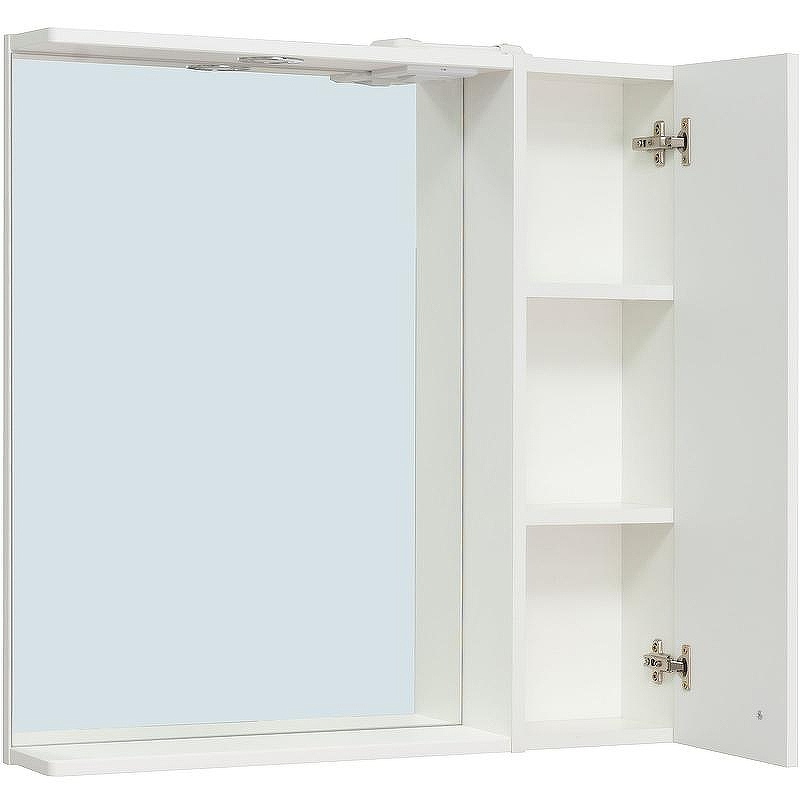 Зеркало со шкафом Runo Римини 75 00-00001257 с подсветкой Белое, купить, цена, заказать, магазин, доставка, скидка, промокод, купить, цена, заказать, магазин, доставка, скидка, промокод