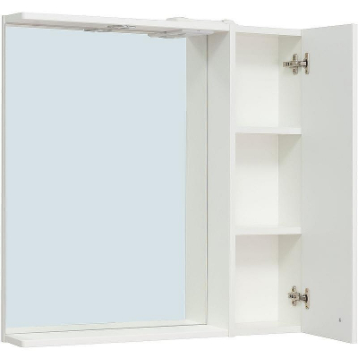 Зеркало со шкафом Runo Римини 75 00-00001257 с подсветкой Белое