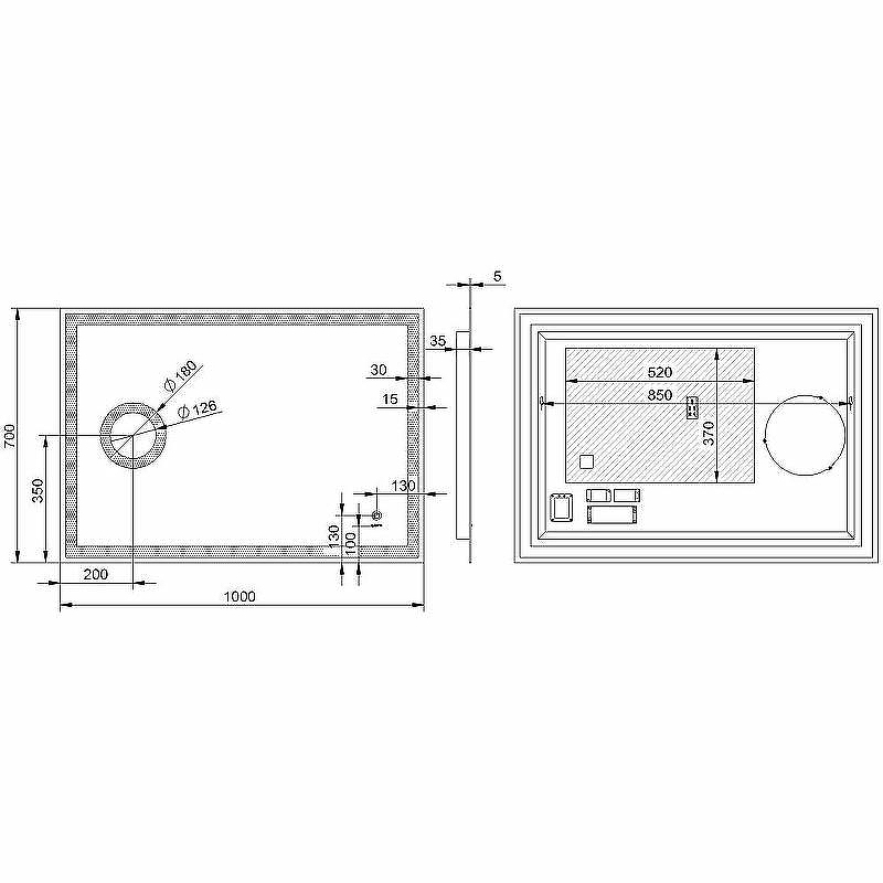 Зеркало Esbano 100 ESMI3429KDF с подсветкой с сенсорным выключателем и подогревом, купить, цена, заказать, магазин, доставка, скидка, промокод, купить, цена, заказать, магазин, доставка, скидка, промокод