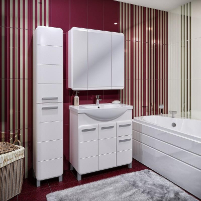 Зеркальный шкаф Runo Эрика 80 УТ000003321 Белый