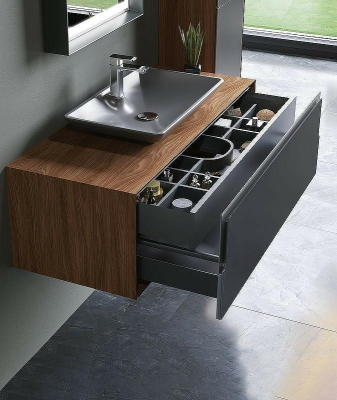 Тумба с раковиной Orka Craft 80 5003987 подвесная Орех Антрацит