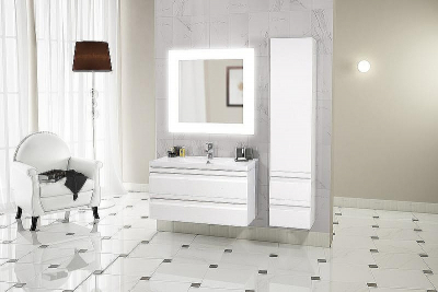 Тумба с раковиной SanVit Тема 80 ktema080 в цвете Ral подвесная Белый глянец