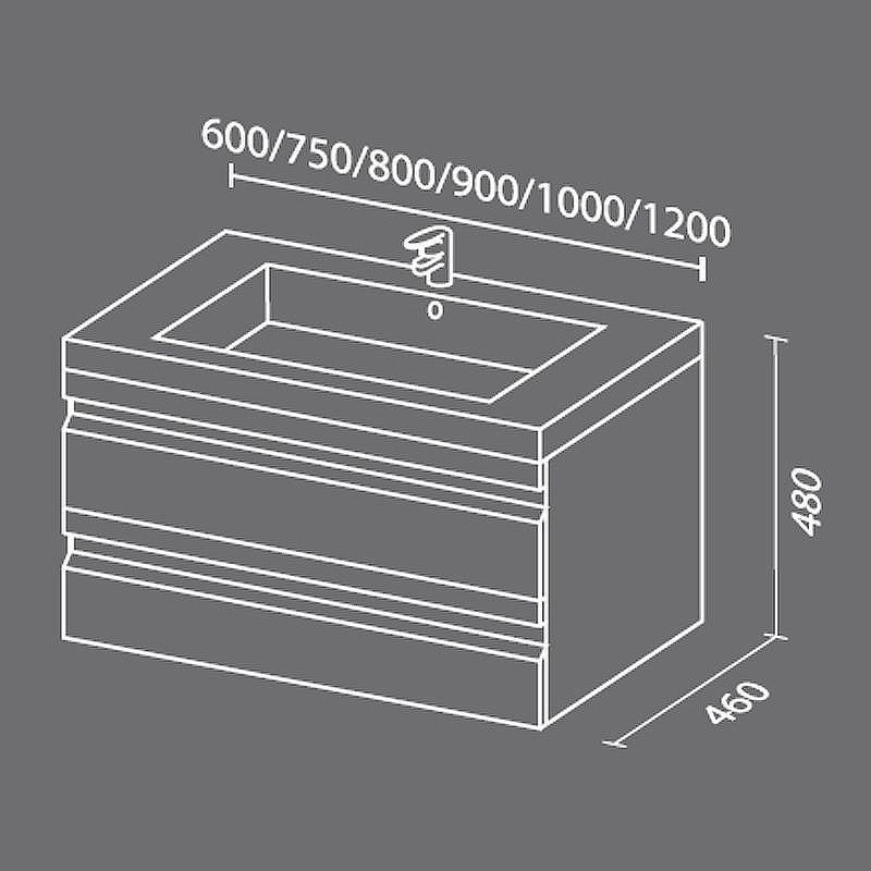 Тумба с раковиной SanVit Тема 80 ktema080 в цвете Ral подвесная Белый глянец, купить, цена, заказать, магазин, доставка, скидка, промокод, купить, цена, заказать, магазин, доставка, скидка, промокод