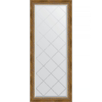 Зеркало Evoform Exclusive-G 153х63 BY 4133 с гравировкой в багетной раме - Состаренная бронза с плетением 70, купить, цена, заказать, магазин, доставка, скидка, промокод, купить, цена, заказать, магазин, доставка, скидка, промокод