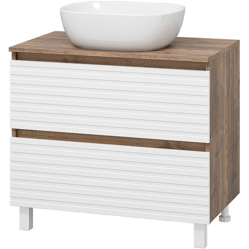 Тумба под раковину Brevita Dakota 80 DAK-07080-19/01-2Я Белая матовая Дуб Галифакс олово, купить, цена, заказать, магазин, доставка, скидка, промокод, купить, цена, заказать, магазин, доставка, скидка, промокод