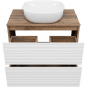 Тумба под раковину Brevita Dakota 80 DAK-07080-19/01-2Я Белая матовая Дуб Галифакс олово, купить, цена, заказать, магазин, доставка, скидка, промокод, купить, цена, заказать, магазин, доставка, скидка, промокод