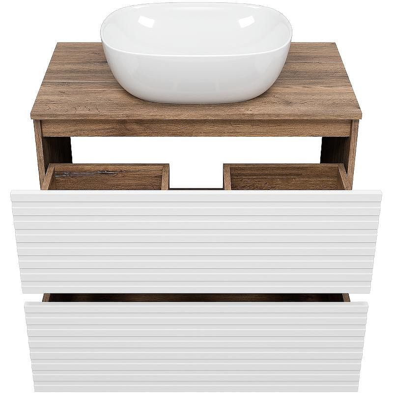 Тумба под раковину Brevita Dakota 80 DAK-07080-19/01-2Я Белая матовая Дуб Галифакс олово, купить, цена, заказать, магазин, доставка, скидка, промокод, купить, цена, заказать, магазин, доставка, скидка, промокод