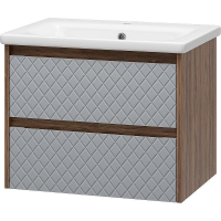 Тумба с раковиной Brevita Chester 65 УТ000022880 подвесная Серая матовая Дуб Чарльстон темно-коричневый, купить, цена, заказать, магазин, доставка, скидка, промокод, купить, цена, заказать, магазин, доставка, скидка, промокод