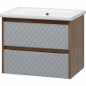Тумба с раковиной Brevita Chester 65 УТ000022880 подвесная Серая матовая Дуб Чарльстон темно-коричневый, купить, цена, заказать, магазин, доставка, скидка, промокод, купить, цена, заказать, магазин, доставка, скидка, промокод