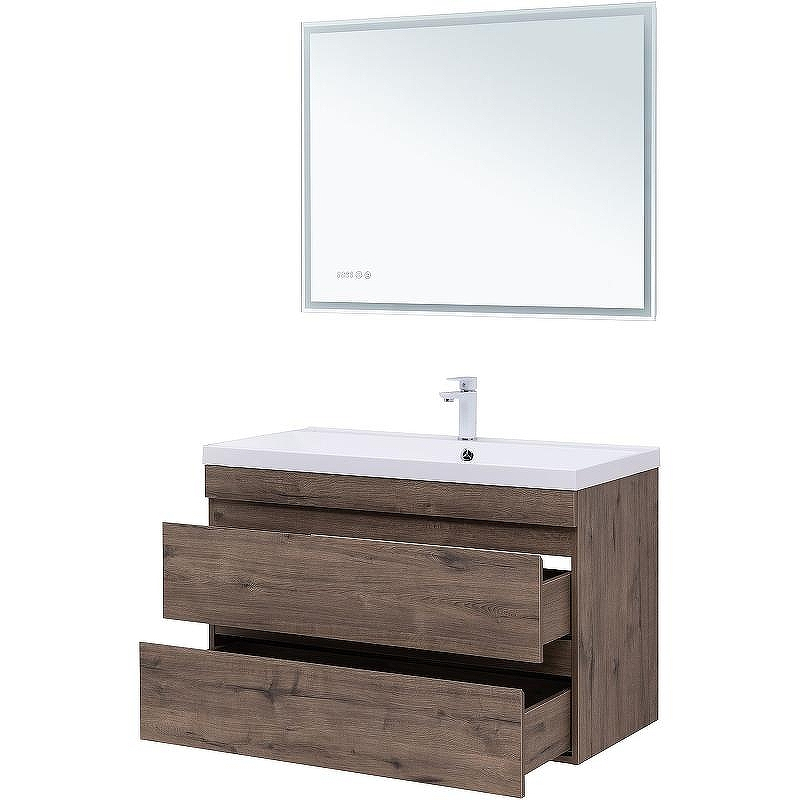 Тумба под раковину Aquanet Нота New 100 334194 подвесная Дуб веллингтон табак, купить, цена, заказать, магазин, доставка, скидка, промокод, купить, цена, заказать, магазин, доставка, скидка, промокод