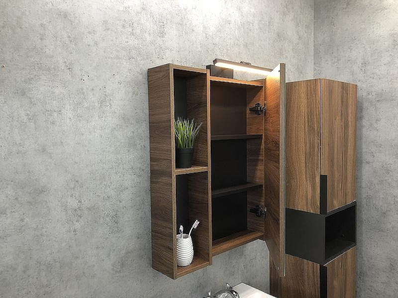 Зеркальный шкаф Comforty Штутгарт 60 00004151036 Дуб темно-коричневый, купить, цена, заказать, магазин, доставка, скидка, промокод, купить, цена, заказать, магазин, доставка, скидка, промокод