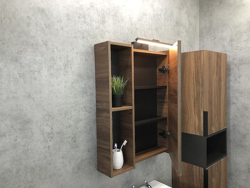 Зеркальный шкаф Comforty Штутгарт 60 00004151036 Дуб темно-коричневый, купить, цена, заказать, магазин, доставка, скидка, промокод, купить, цена, заказать, магазин, доставка, скидка, промокод