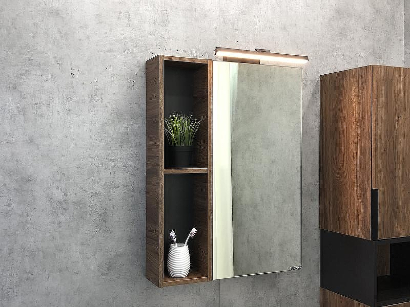 Зеркальный шкаф Comforty Штутгарт 60 00004151036 Дуб темно-коричневый, купить, цена, заказать, магазин, доставка, скидка, промокод, купить, цена, заказать, магазин, доставка, скидка, промокод