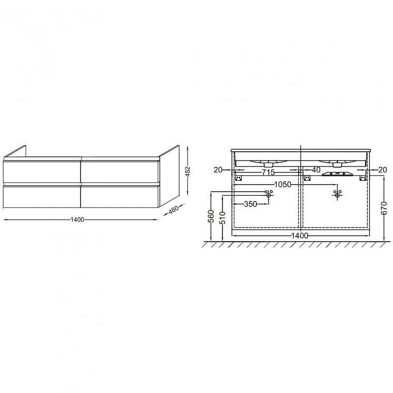 Тумба под раковину Jacob Delafon Vox 140 EB2020-RA-E16 подвесная Ореховое дерево, купить, цена, заказать, магазин, доставка, скидка, промокод, купить, цена, заказать, магазин, доставка, скидка, промокод