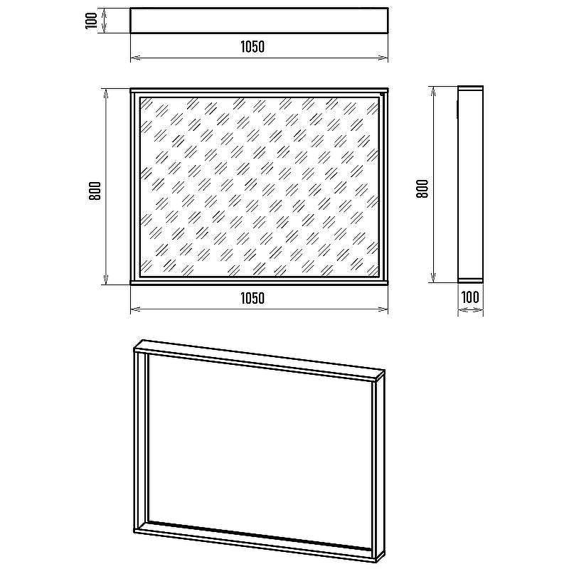 Зеркало Brevita Dallas 105 DAL-02105-074 с подсветкой Дуб Галифакс олово с сенсорным выключателем, купить, цена, заказать, магазин, доставка, скидка, промокод, купить, цена, заказать, магазин, доставка, скидка, промокод
