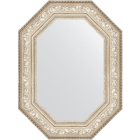 Зеркало Evoform Polygon 80х60 BY 7253 в багетной раме - Виньетка серебро 109, купить, цена, заказать, магазин, доставка, скидка, промокод, купить, цена, заказать, магазин, доставка, скидка, промокод