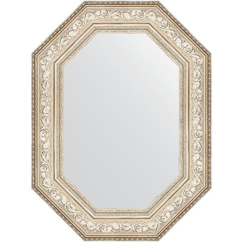 Зеркало Evoform Polygon 80х60 BY 7253 в багетной раме - Виньетка серебро 109, купить, цена, заказать, магазин, доставка, скидка, промокод, купить, цена, заказать, магазин, доставка, скидка, промокод