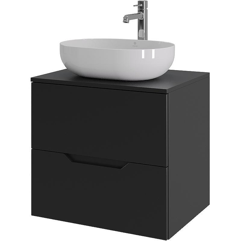 Тумба с раковиной Orange Line 60 Li-60TubMDF+B05-480W подвесная Черная матовая, купить, цена, заказать, магазин, доставка, скидка, промокод, купить, цена, заказать, магазин, доставка, скидка, промокод