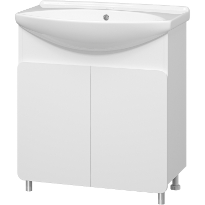 Тумба с раковиной Misty Чегет 75 УТ000013347 Белая глянцевая