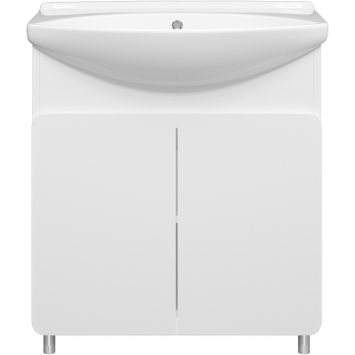 Тумба с раковиной Misty Чегет 75 УТ000013347 Белая глянцевая