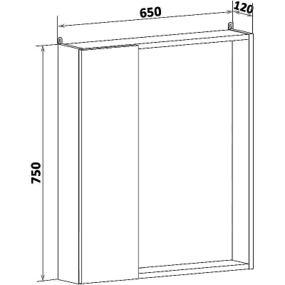 Зеркало со шкафом Runo Манхэттен 65 00-00001016 Серый бетон Белое