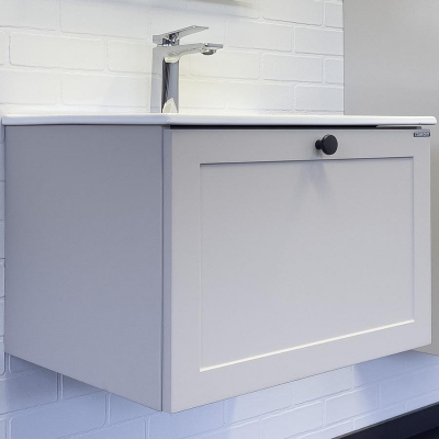 Тумба с раковиной Comforty Ереван 60 00-00017879 подвесная Серый шелк