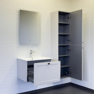 Тумба с раковиной Comforty Ереван 60 00-00017879 подвесная Серый шелк