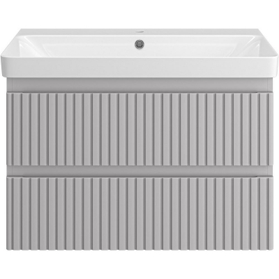 Тумба с раковиной Brevita Victory 80 УТ000025790 подвесная Серый шелк