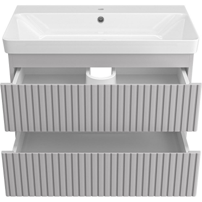 Тумба с раковиной Brevita Victory 80 УТ000025790 подвесная Серый шелк