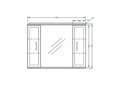 Зеркало со шкафом Stella Polar Концепт 90/С SP-00000131 с подсветкой Белое