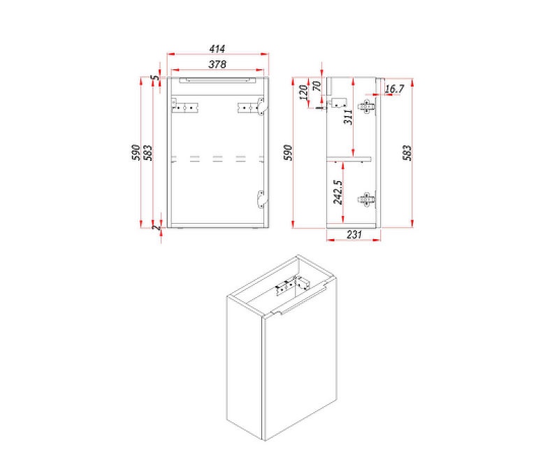 Тумба под раковину ЗОВ Монови Слим 40 MS40AT подвесная цвет Древесина Аттик, купить, цена, заказать, магазин, доставка, скидка, промокод, купить, цена, заказать, магазин, доставка, скидка, промокод