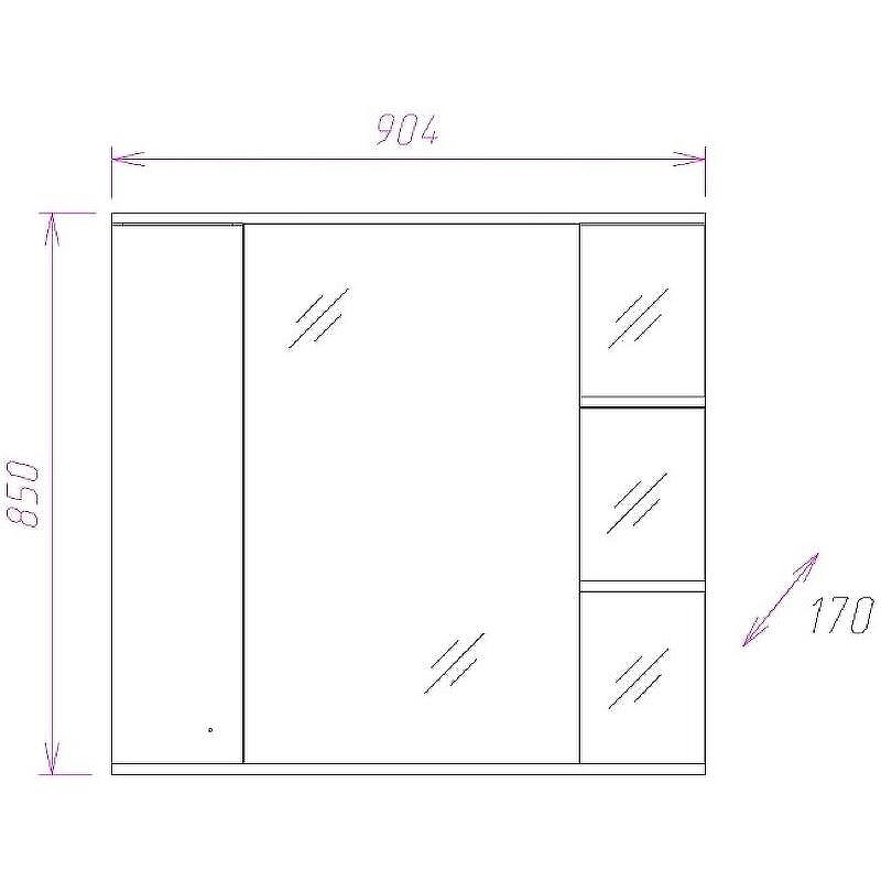 Зеркало со шкафом Onika Эльбрус 90.02 R 209004 с подсветкой Белое, купить, цена, заказать, магазин, доставка, скидка, промокод, купить, цена, заказать, магазин, доставка, скидка, промокод