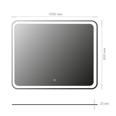 Зеркало Onika Магна 100 210018 с подсветкой с сенсорным выключателем и диммером