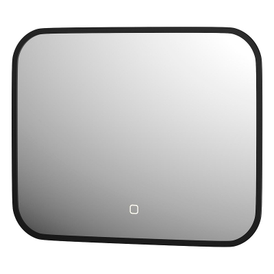 Зеркало Defesto Aura 50х40 DF 2971SH с подсветкой 15W-3000K/Сенсорный выключатель/Теплый белый свет/Черная рама