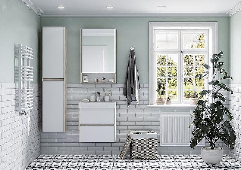 Тумба под раковину Aquaton Сканди 55 1A251701SDB20 подвесная Белый Дуб верона, купить, цена, заказать, магазин, доставка, скидка, промокод, купить, цена, заказать, магазин, доставка, скидка, промокод