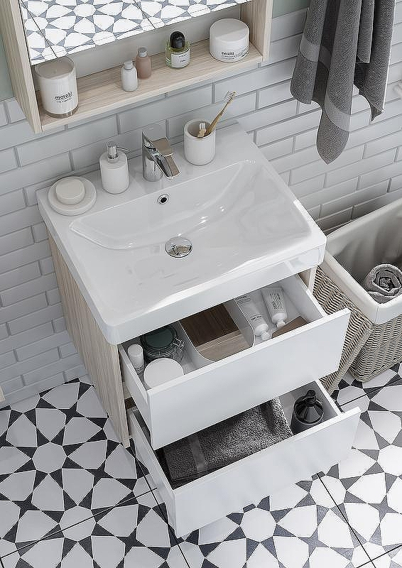 Тумба под раковину Aquaton Сканди 55 1A251701SDB20 подвесная Белый Дуб верона, купить, цена, заказать, магазин, доставка, скидка, промокод, купить, цена, заказать, магазин, доставка, скидка, промокод