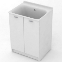 Тумба с хозяйственной раковиной Kerasan Aquadom 60 9166K3*0 Белая без отверстия под смеситель, купить, цена, заказать, магазин, доставка, скидка, промокод, купить, цена, заказать, магазин, доставка, скидка, промокод