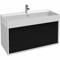 Тумба под раковину Jacob Delafon Vivienne 100 EB1585-N18-S14 подвесная Черный сатин Белый, купить, цена, заказать, магазин, доставка, скидка, промокод, купить, цена, заказать, магазин, доставка, скидка, промокод
